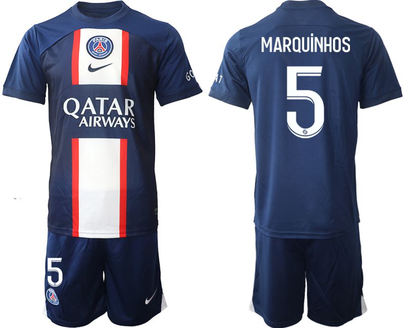 Men 2022-2023 Club Paris St German home blue #5 Soccer Jerseys
